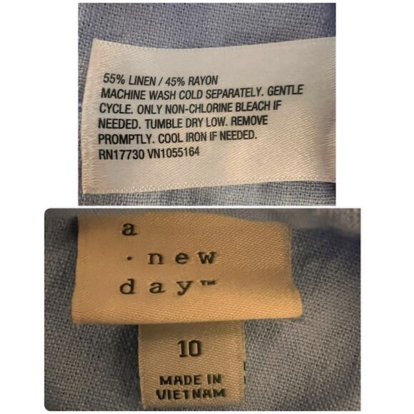 A NEW DAY Linen & Rayon Baby Blue Mini Skirt Size 10 - Picture 3 of 4